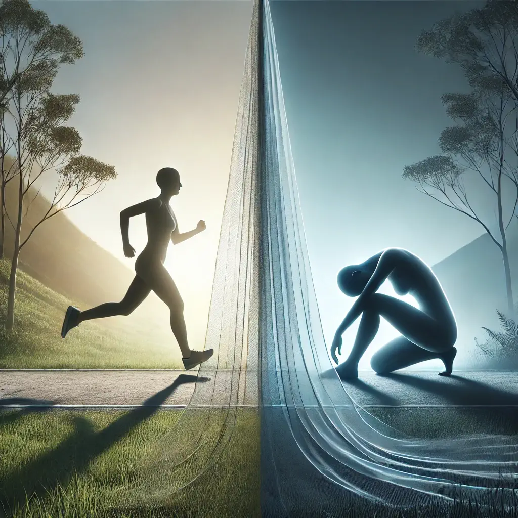 un homme qui fait du sport le soir et est épuisé