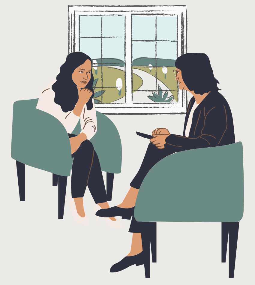 Dessin d'une consultation en naturopathie